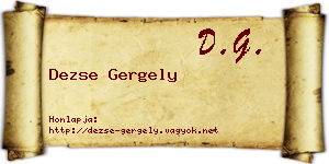 Dezse Gergely névjegykártya